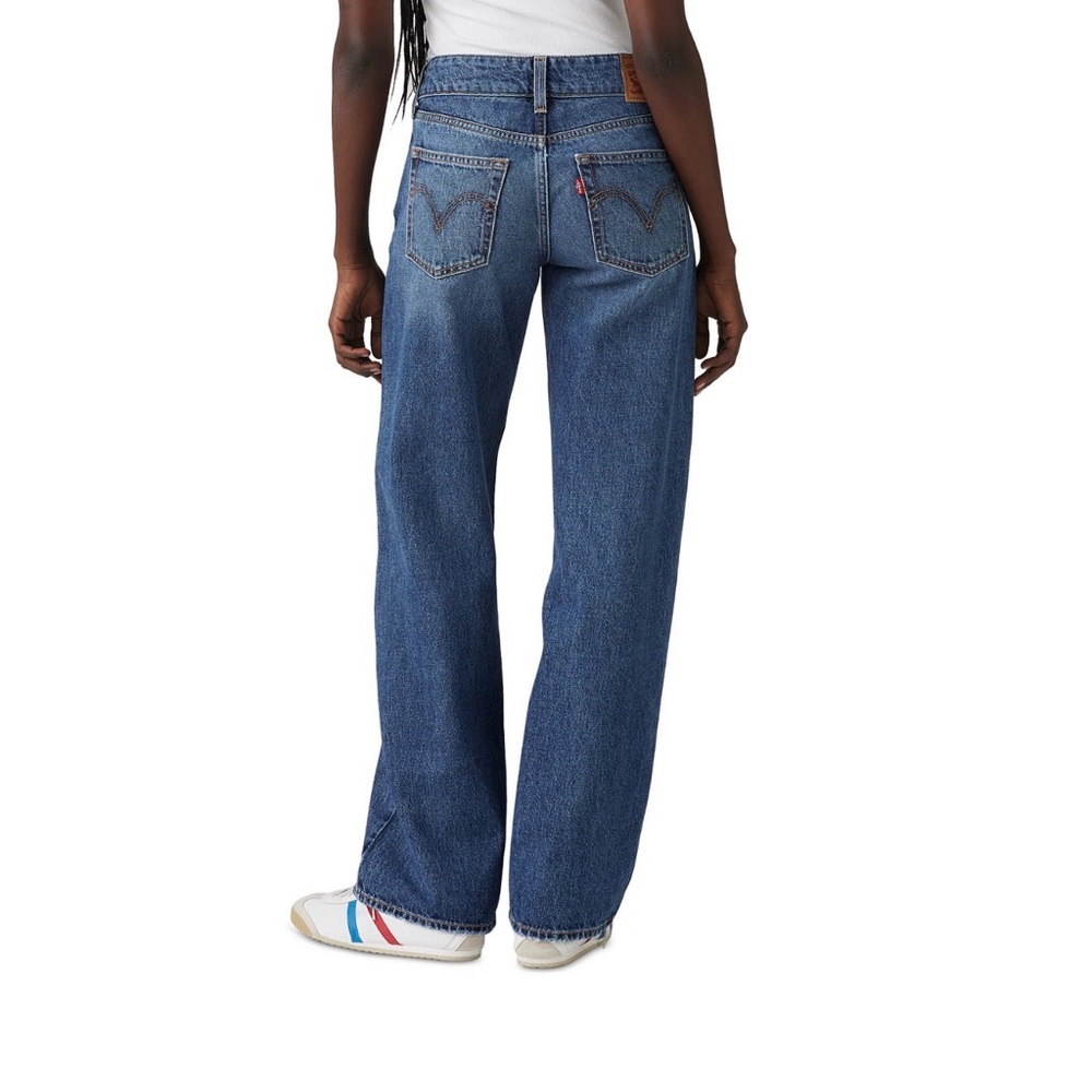 LEVI’S Super-Low Double-Button Relaxed-Fit Denim Jean Blended Beauty